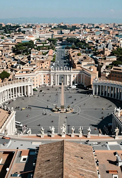 High angle aerial view of st peters square in vatican city rome