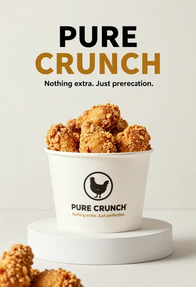 White paper bucket overflowing with fried chicken pieces in studio