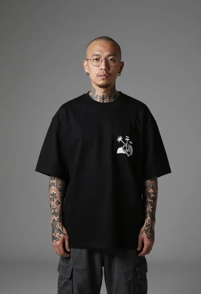 Studio portrait of man with streetwear aesthetic