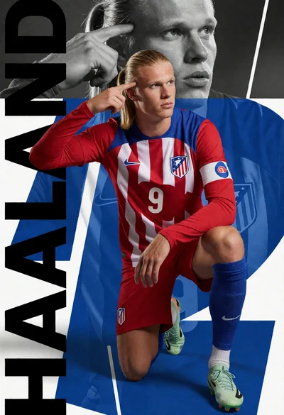 Dynamic sports poster of football player kneeling pointing to temple against graphic