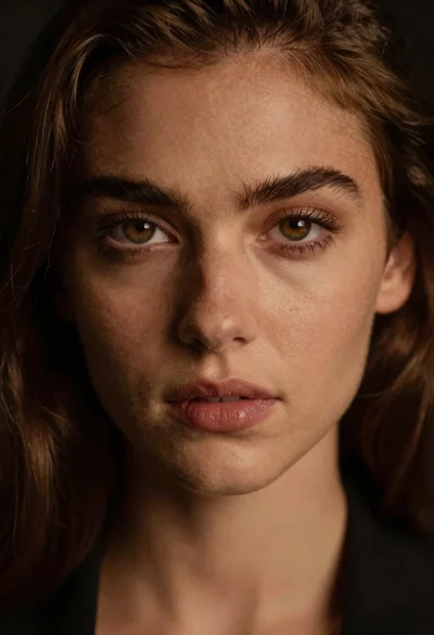 Close up portrait of young woman with hazel eyes