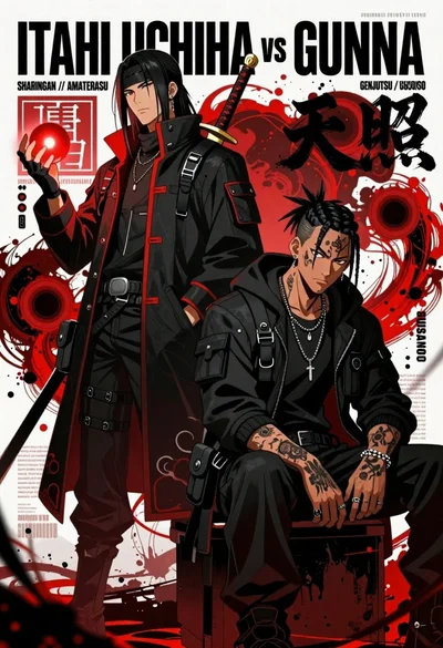 Anime illustration of two figures in tactical jackets holding a glowing orb