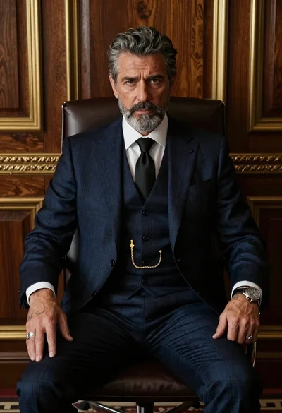 Formal portrait of man in executive office chair