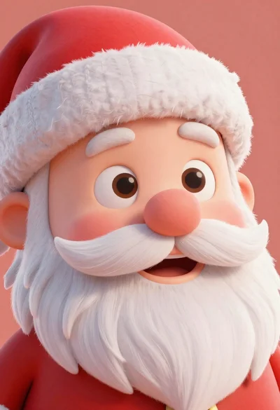 Stylized santa claus character close up 3d render
