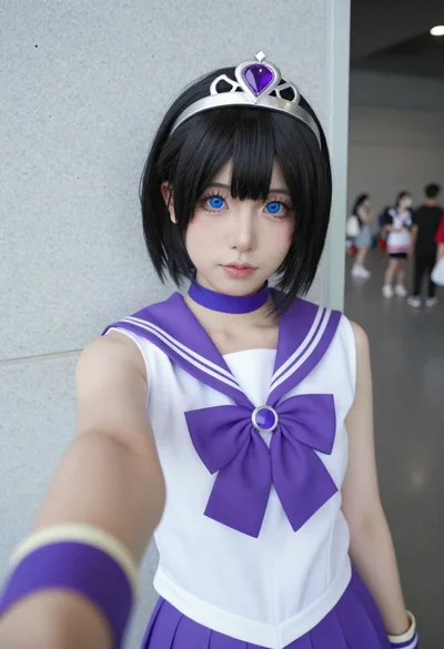 Anime portrait of sailor mercury cosplay at convention