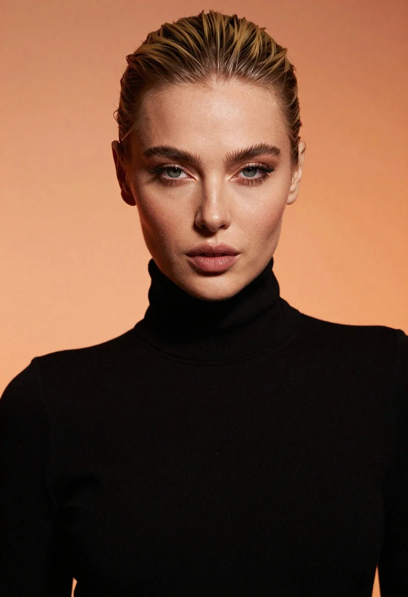 High fashion portrait of woman with blonde hair - AI generated image prompt sample